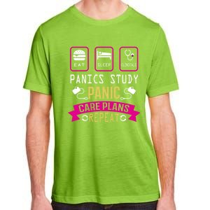 Nurse Eat Sleep Clinicals Panic Study Care Plans Repeat Great Gift Adult ChromaSoft Performance T-Shirt