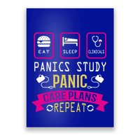 Nurse Eat Sleep Clinicals Panic Study Care Plans Repeat Great Gift Poster
