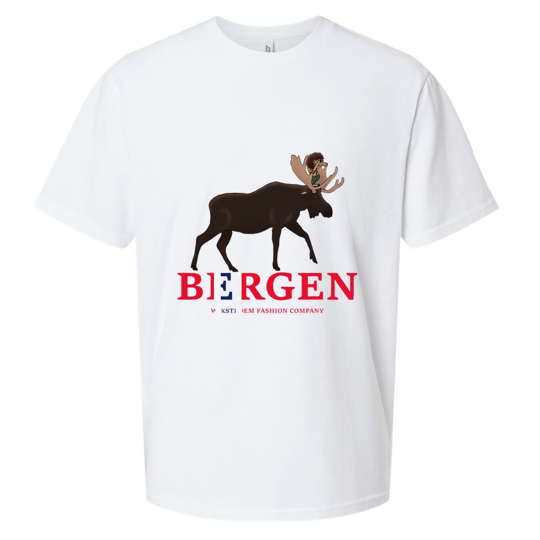 Norway Elk Troll Myths Flag Mountain Travel Sueded Cloud Jersey T-Shirt