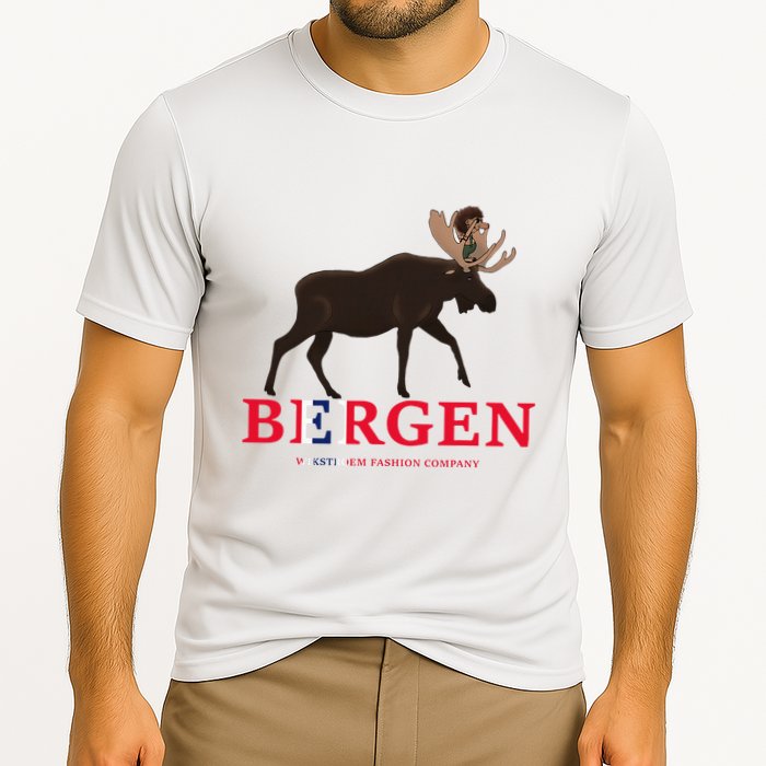 Norway Elk Troll Myths Flag Mountain Travel Cooling Performance Crew T-Shirt