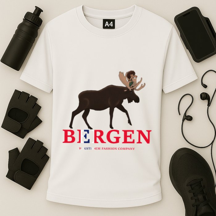 Norway Elk Troll Myths Flag Mountain Travel Cooling Performance Crew T-Shirt