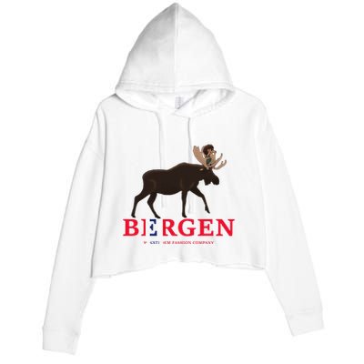 Norway Elk Troll Myths Flag Mountain Travel Crop Fleece Hoodie