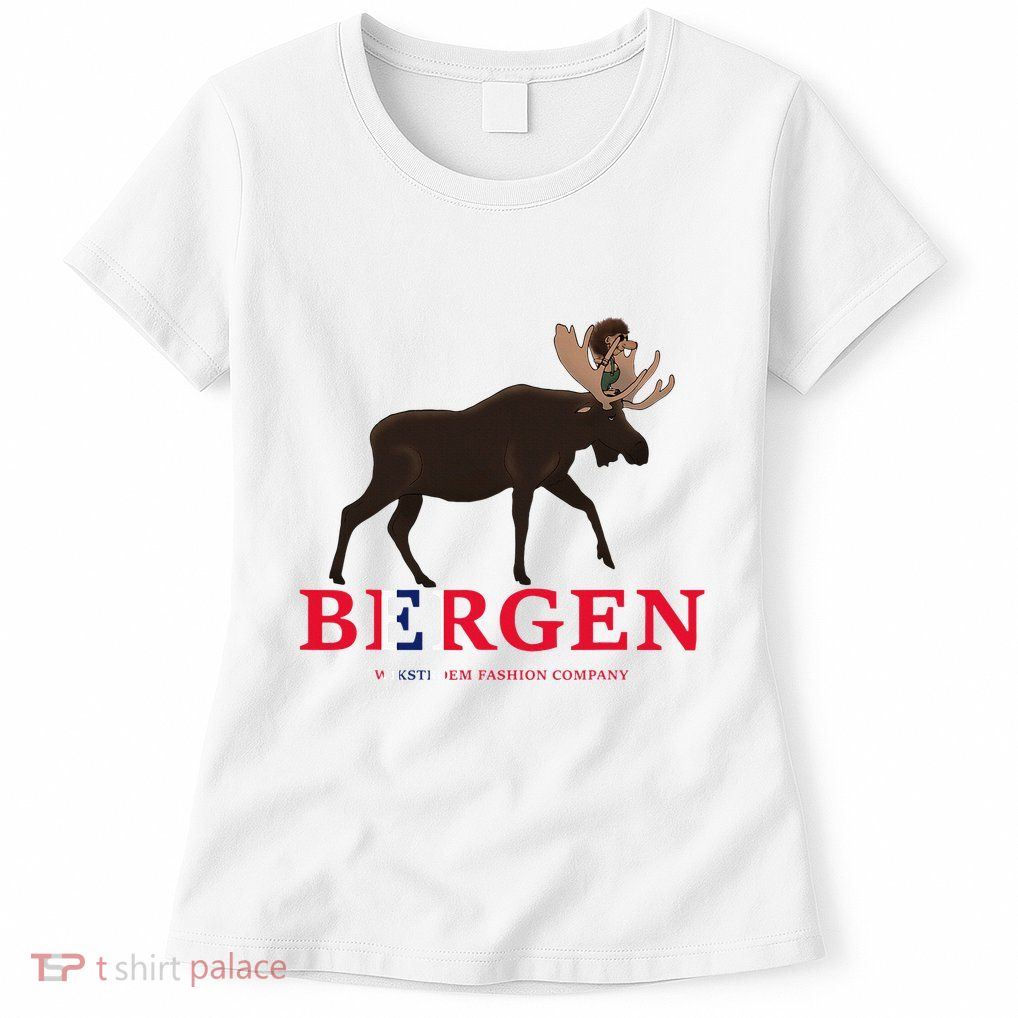 Norway Elk Troll Myths Flag Mountain Travel Womens T-Shirt