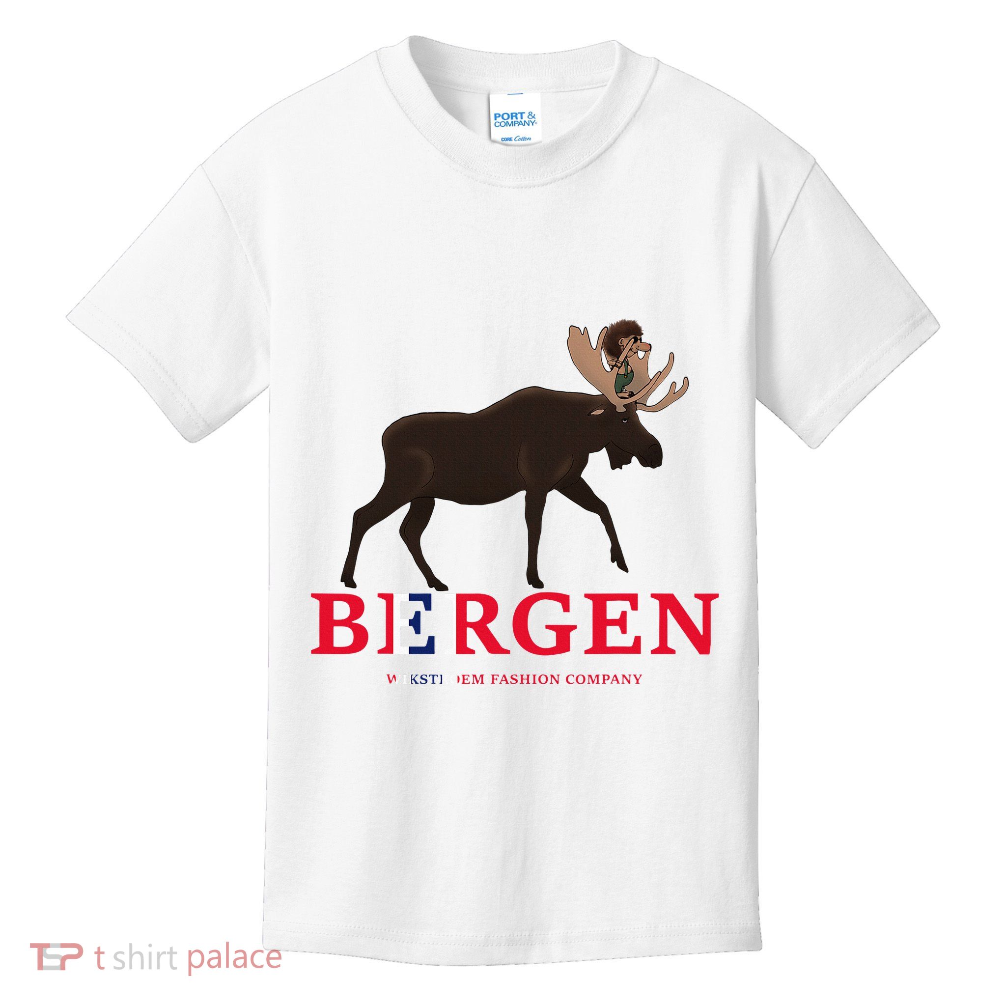 Norway Elk Troll Myths Flag Mountain Travel Kids T-Shirt