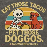 Nice Eat Those Tacos Pet Those Doggos #TacosWillfburts Skeleton Dog Cotton Canvas Backpack
