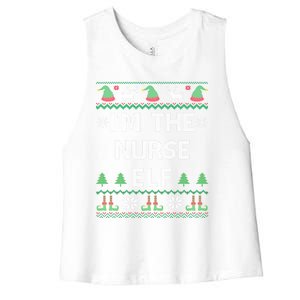 Nurse Elf Ugly Christmas Great Gift Women's Racerback Cropped Tank