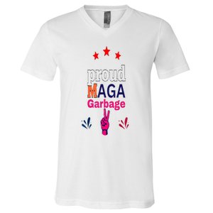 November Election Vote Proud Maga Garbage Supporter Trump V-Neck T-Shirt