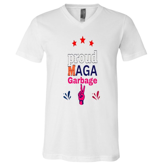 November Election Vote Proud Maga Garbage Supporter Trump V-Neck T-Shirt