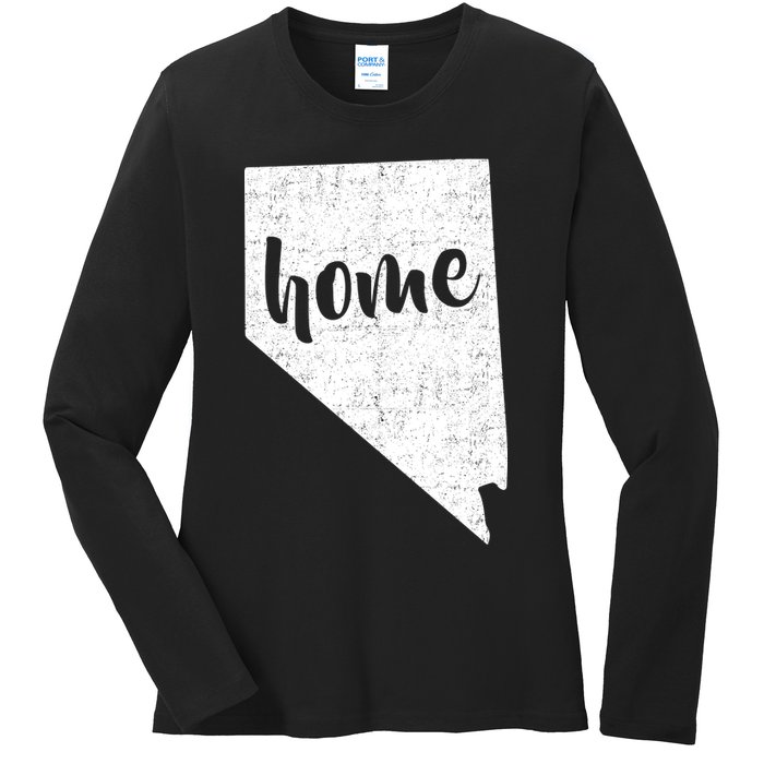 Nevada Home State Ladies Long Sleeve Shirt