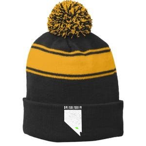 Nevada Storm Area 51 Stripe Pom Pom Beanie