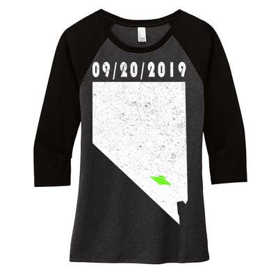 Nevada Storm Area 51 Women's Tri-Blend 3/4-Sleeve Raglan Shirt