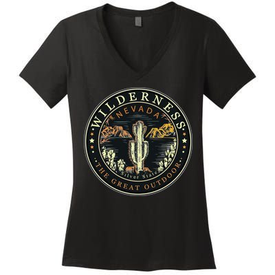 Nevada Wilderness Silver State Women's V-Neck T-Shirt