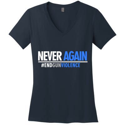 Never Again End Gun Violence Women's V-Neck T-Shirt