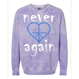 Never Again End Gun Violence Tribute Colorblast Crewneck Sweatshirt