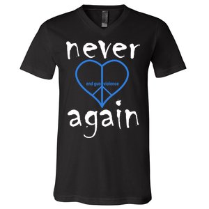 Never Again End Gun Violence Tribute V-Neck T-Shirt