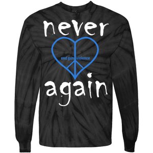 Never Again End Gun Violence Tribute Tie-Dye Long Sleeve Shirt