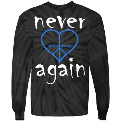 Never Again End Gun Violence Tribute Tie-Dye Long Sleeve Shirt