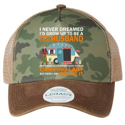 Never Dreamed I'd Grow Up To Be A Super Cool Camping Husband Legacy Tie Dye Trucker Hat