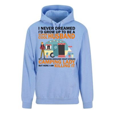 Never Dreamed I'd Grow Up To Be A Super Cool Camping Husband Unisex Surf Hoodie