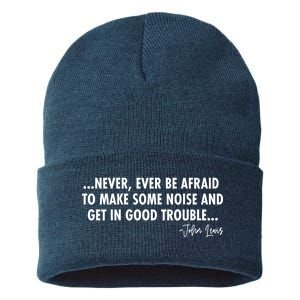 Never Ever Be Afraid John Lewis Quote Tribute Sustainable Knit Beanie