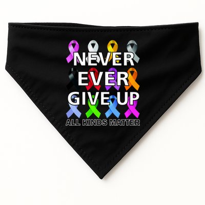 Never Ever Give Up All Kinds Matter Awareness USA-Made Doggie Bandana