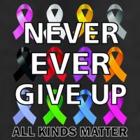 Never Ever Give Up All Kinds Matter Awareness Large Microfiber Waffle Golf Towel