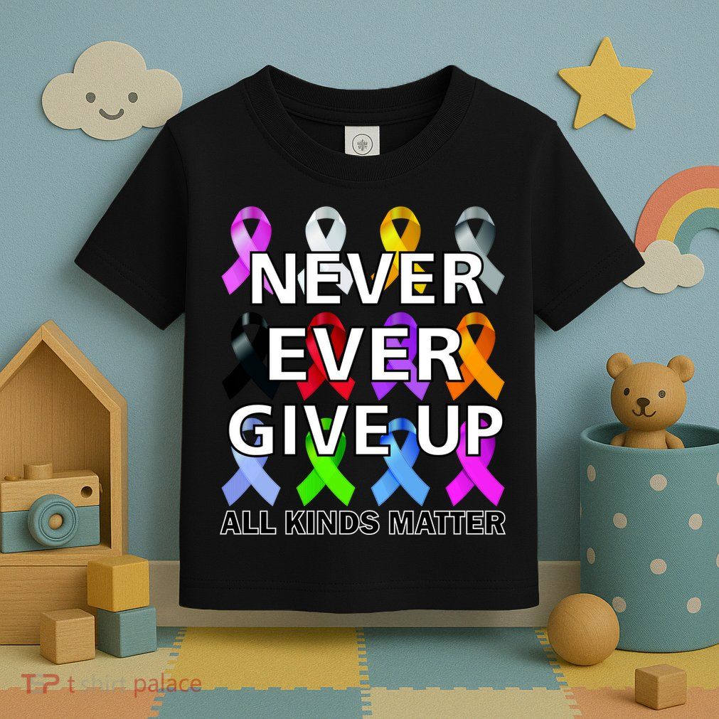 Never Ever Give Up All Kinds Matter Awareness Toddler T-Shirt
