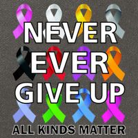 Never Ever Give Up All Kinds Matter Awareness Cotton Canvas Backpack