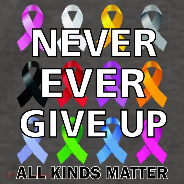 Never Ever Give Up All Kinds Matter Awareness Vector Backpack