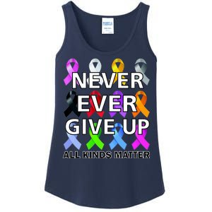 Never Ever Give Up All Kinds Matter Awareness Ladies Essential Tank