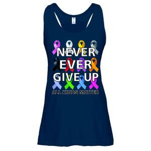 Never Ever Give Up All Kinds Matter Awareness Ladies Essential Flowy Tank