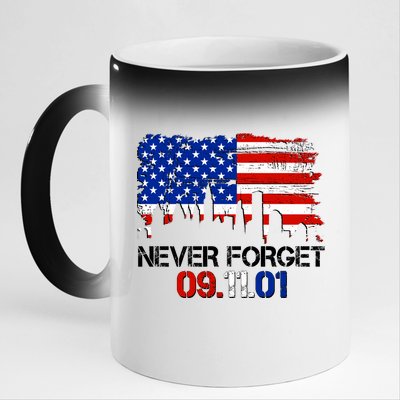 Never Forget 09.11.01 11oz Black Color Changing Mug