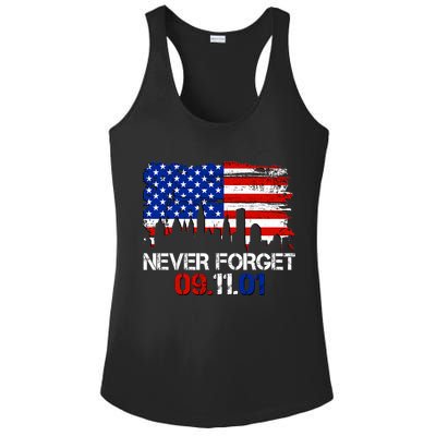 Never Forget 09.11.01 Ladies PosiCharge Competitor Racerback Tank