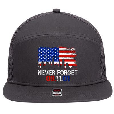 Never Forget 09.11.01 7 Panel Mesh Trucker Snapback Hat