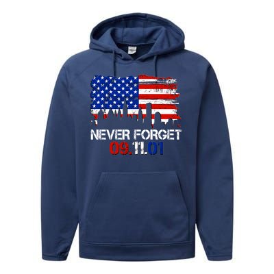 Never Forget 09.11.01 Performance Fleece Hoodie