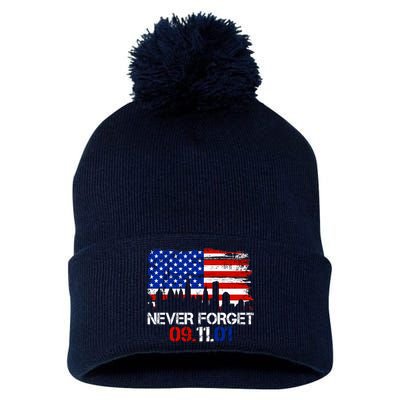 Never Forget 09.11.01 Pom Pom 12in Knit Beanie