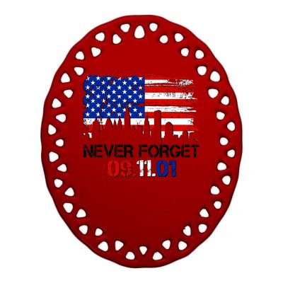 Never Forget 09.11.01 Ceramic Oval Ornament