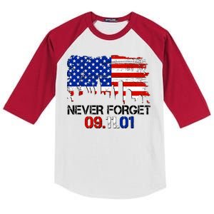 Never Forget 09.11.01 Kids Colorblock Raglan Jersey