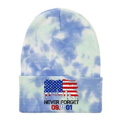 Never Forget 09.11.01 Tie Dye 12in Knit Beanie