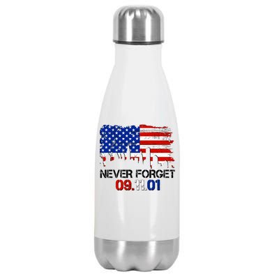 Never Forget 09.11.01 Stainless Steel Insulated Water Bottle