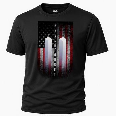Never forget 9-11 Twin Towers American Flag Performance Shirt
