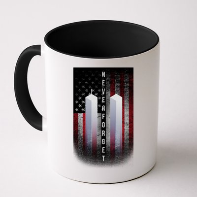 Never forget 9-11 Twin Towers American Flag Mug