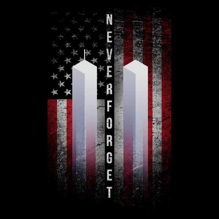 Never forget 9-11 Twin Towers American Flag 16 in Basic Backpack