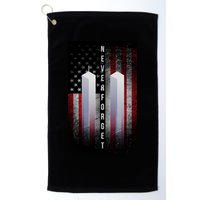 Never forget 9-11 Twin Towers American Flag Golf Towel