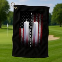 Never forget 9-11 Twin Towers American Flag Golf Towel
