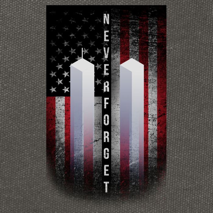 Never forget 9-11 Twin Towers American Flag Cotton Canvas Backpack