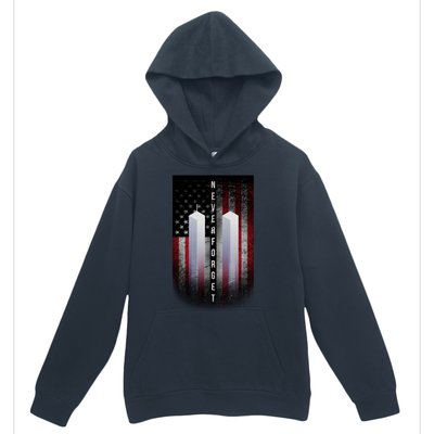 Never forget 9-11 Twin Towers American Flag Urban Pullover Hoodie