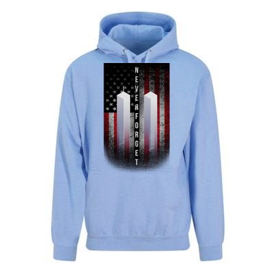 Never forget 9-11 Twin Towers American Flag Unisex Surf Hoodie