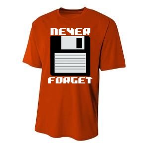 Never Forget Floppy Disc Retro Youth Performance Sprint T-Shirt