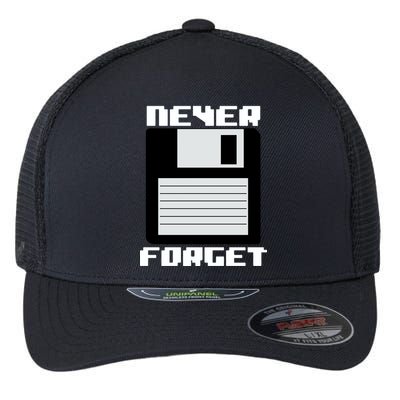 Never Forget Floppy Disc Retro Flexfit Unipanel Trucker Cap